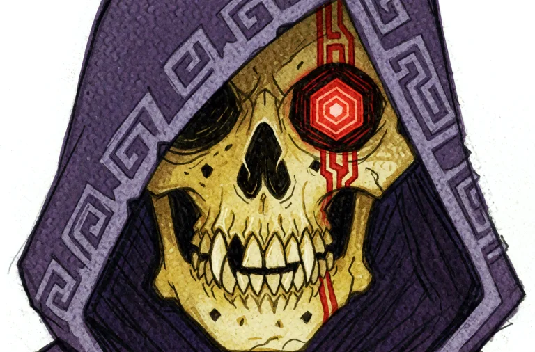 A Close-up Illustration In The Dragonbanerpg Style Of A Yell...