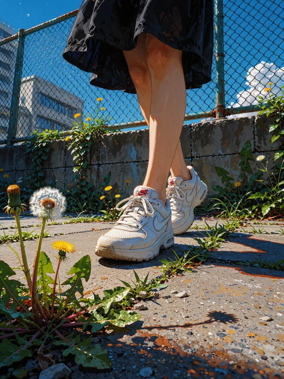 Low-angle Shot Of A Female Figure Partially Out Of Frame, He...