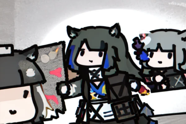 4girls Fight Each Other ,style Anime,texas,arknights, Weapon...