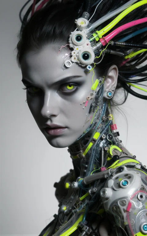 High-contrast Studio Portrait, Sharp Directional Lighting, M...