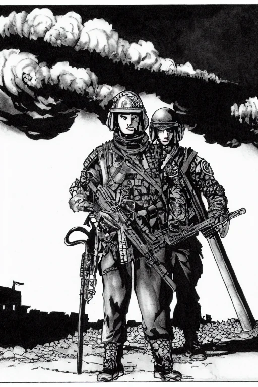 Therpgchargenesafart Warrior Punk Girl And Man Standing N A...