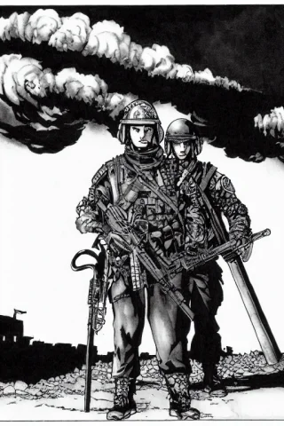 Therpgchargenesafart Warrior Punk Girl And Man Standing N A... — Stable Diffusion AI Prompt: TheRPGCharGenEsAFArt ((warrior punk girl and man)) standing n a destroyed tank,...