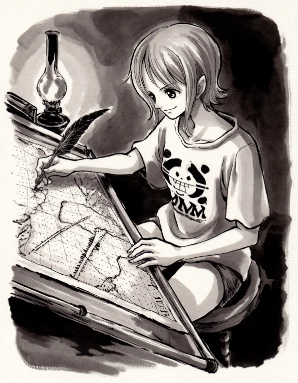 Sumiink, An Image Of Nami. She Has Short Hair And Is Wearing...
