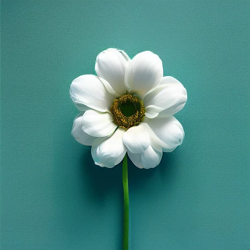 Highly Detailed Realistic Flrmrbl Flower With A White Backgr...