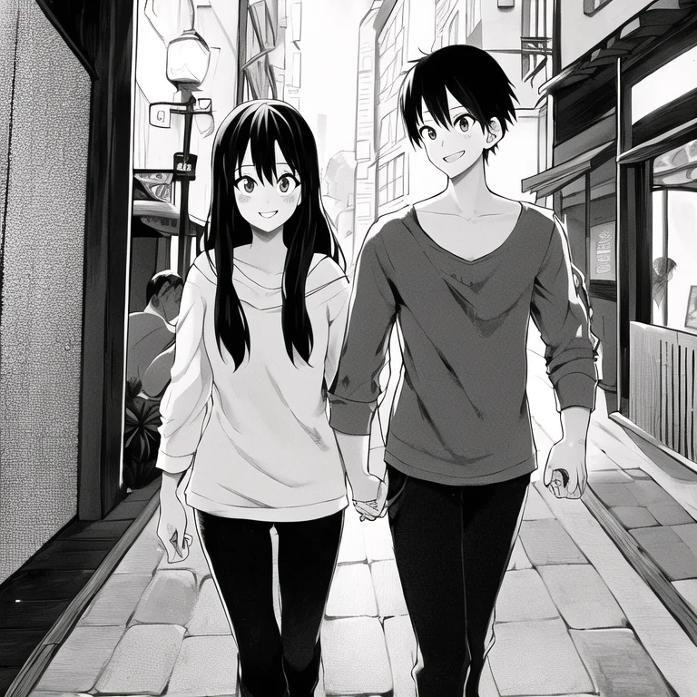 177013v2, Couple, Boy And Girl, On Date, Girl With Black Hai...