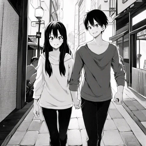 177013v2, Couple, Boy And Girl, On Date, Girl With Black Hai... — Stable Diffusion AI Prompt: 177013v2, couple, boy and girl, on date, girl with black hair, (girl with long h...