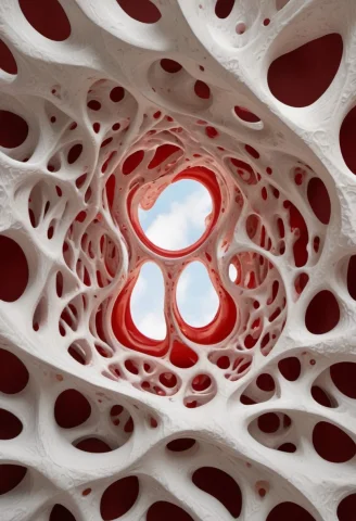 Abstract Expressionist , Biomorphic Form , Surrealist Ceilin... — SDXL AI Prompt: abstract expressionist , biomorphic form , surrealist ceiling clouds, organic wi...