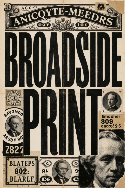 Broadside Poster, Antique-meets-modern Broadside Title Card,...