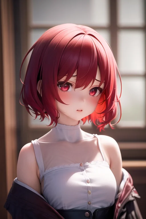 Masterpiece, Best Quality, 1girl, Upper Body, Red Hair, Red...