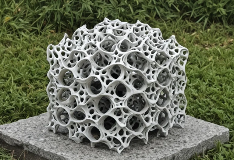 A Puppy Statue, Gyroid, Lattice Structure, Scenic Garden