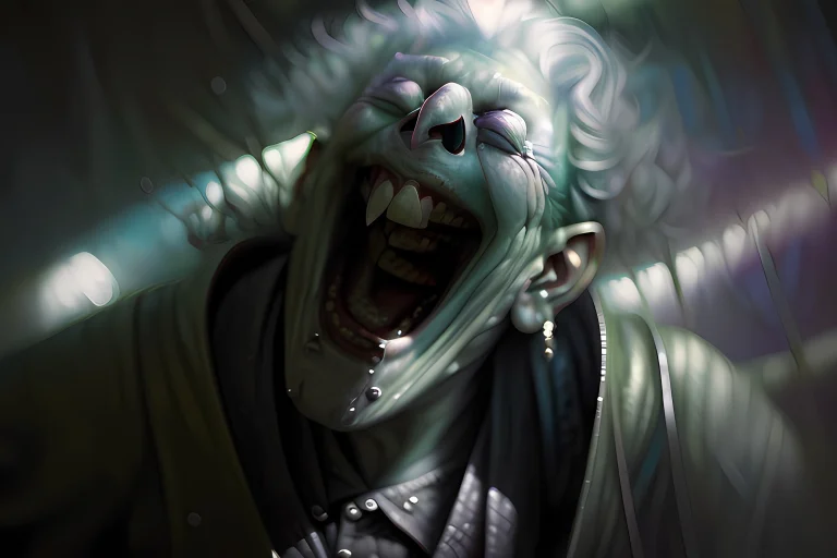 Flonixapterus, Art Extreme Close Up Medium Shot - Laughing G...