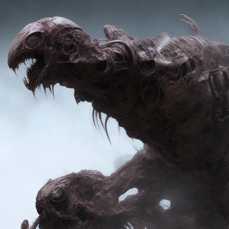 Alien Creature, Fangs, Claws, Snout, Mech, Cybertech, 4k, Hi...