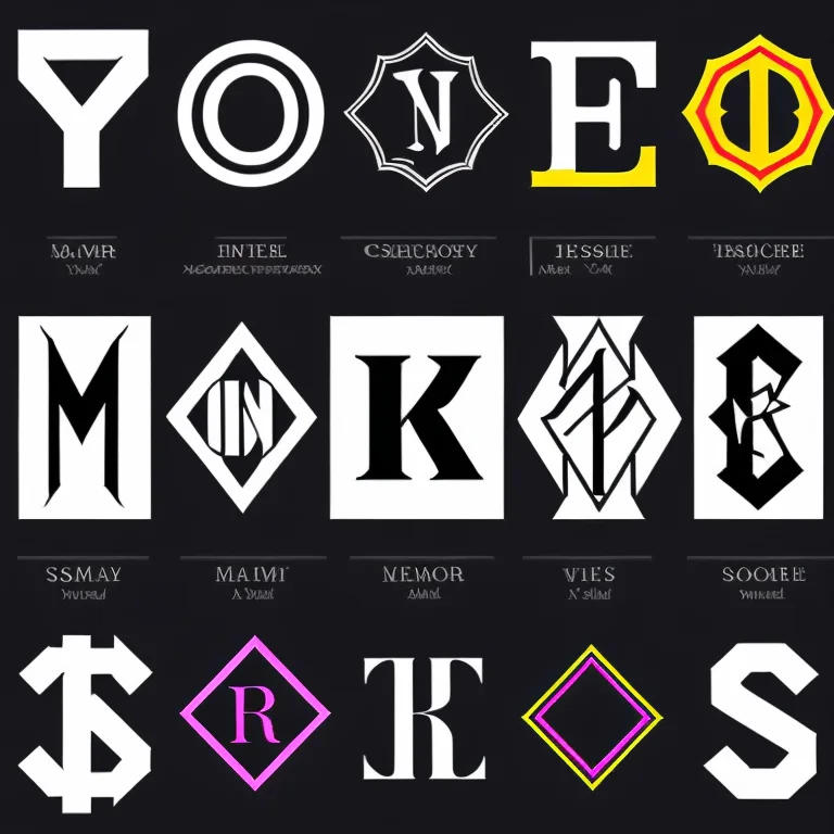 Small Collection Of Different Monograms On A White Backgroun...