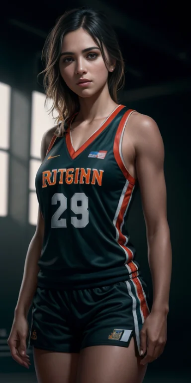 Beautiful Mature College Girl, Wearing Basketball Outfit, In...