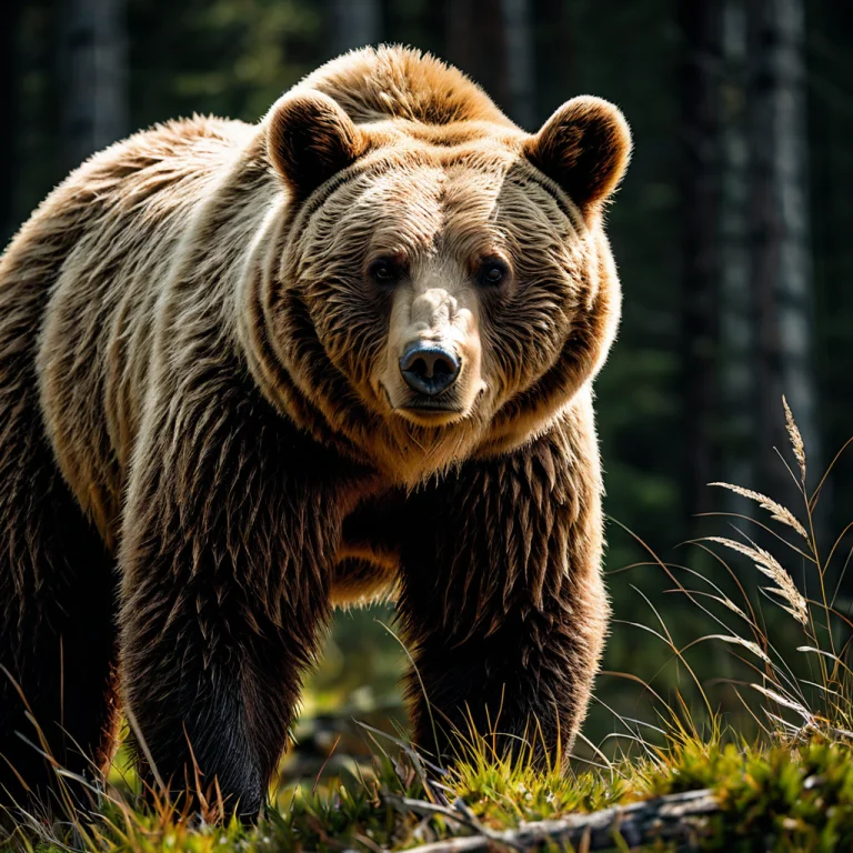 A Photograph Of A Bear In The Wild, Natural Lighting Loraama...