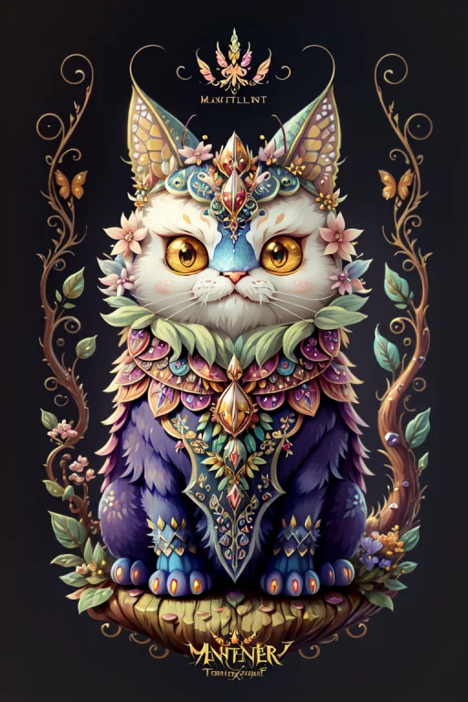 A Fantz Monster Design, Funny, Ultra Detailed, Cute, Butterf...
