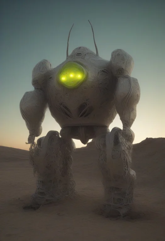 Giant Robot,gyroid, High Quality, Masterpiece, Wires, Glowin...