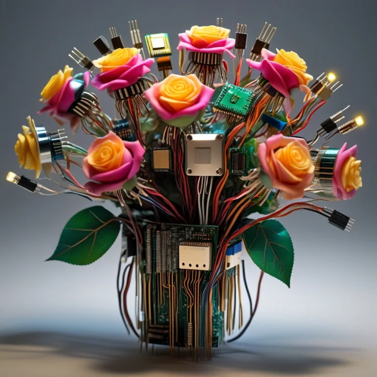 A Vibrant Bouquet Of Roses Constructed Entirely Out Of Dense...