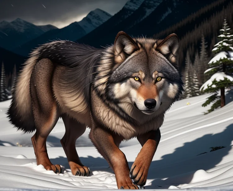 Canine, Wolf, Furry, Detailed Fur, Detailed Body, Detailed S...