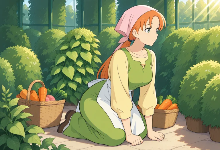 Tanar, 1girl, Solo, Orange Hair, Long Hair, Low Ponytail, Ha...