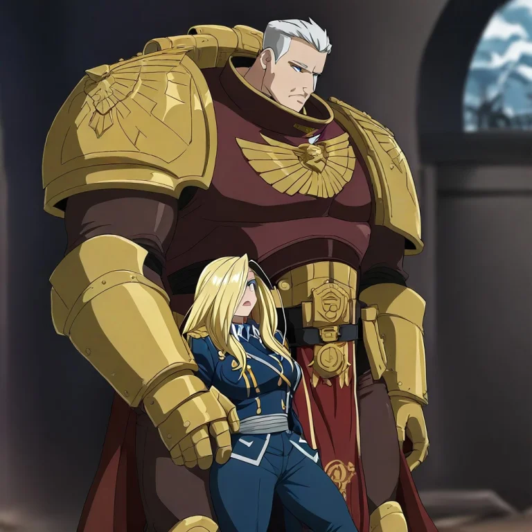 Olivier Mira Armstrong, 1girl, Rogal Dorn, 1boy, Hetero, Siz...