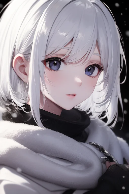 Best Quality, Masterpiece, Girl, White Hair, Black Eyes, Win...