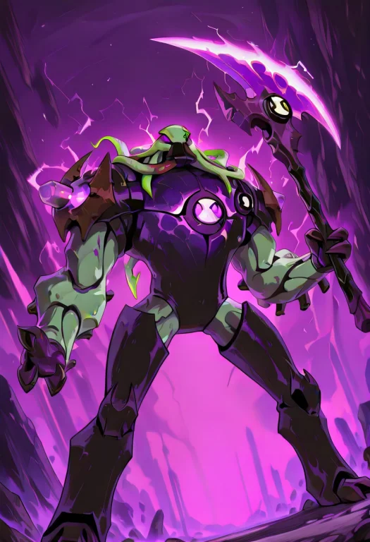 Loravilgax-101 Vilgax, No Humans, Solo, Purple Eyes, Black A...