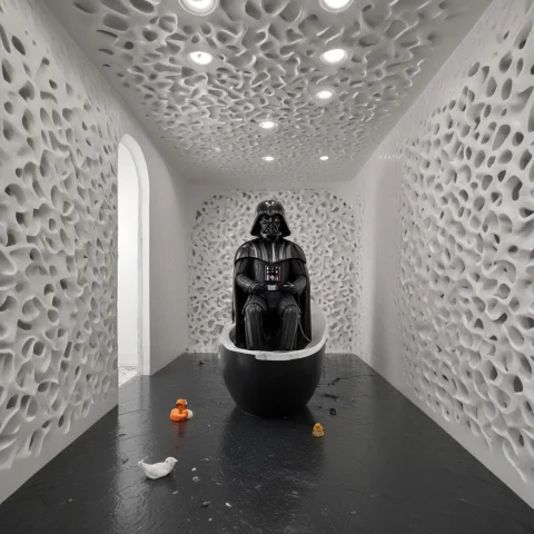 Masterpiece, Best Quality, Ultra Detailed, Cinematic, Absurd... — SDXL AI Prompt: (masterpiece, best quality, ultra detailed, cinematic, absurd comedy), Darth Vad...