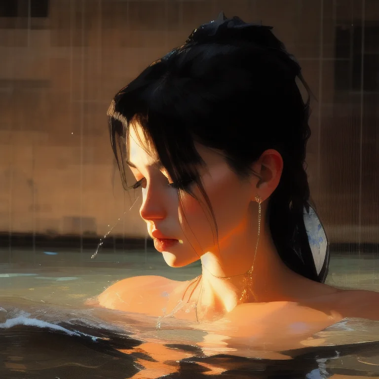 Closeup, Samdoesarts Style Beautiful Woman In Water, By Jere...