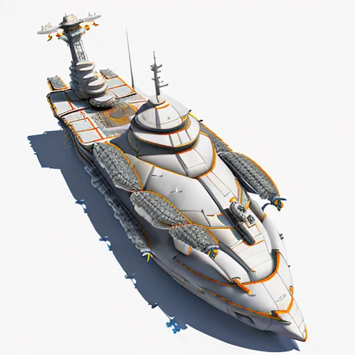 A Highly Detailed, Scifi, Futuristic, Titan Carrier Ship Spa...