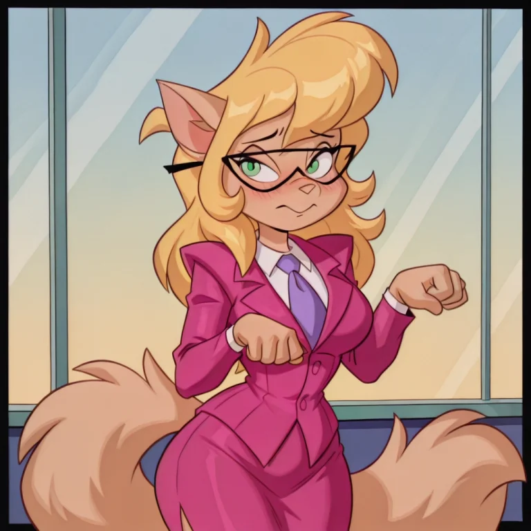Toonstyle, Cllibrgs, Cat Female, Solo, Curvy, Light Beige Fu...