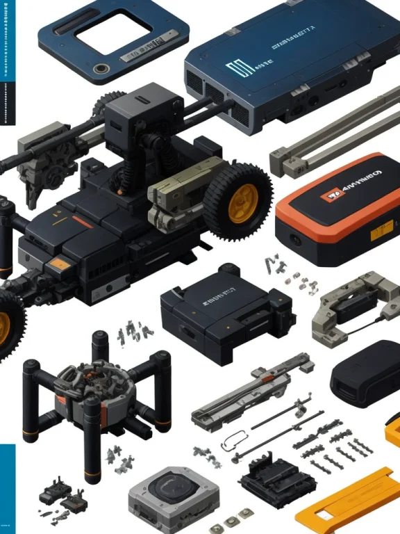 A Advance Security Robot Disassembled Into Parts1.2, Scifi,...