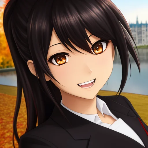 Art By Yaguru Magiku, A Teenage Girl Wearing A Black School...