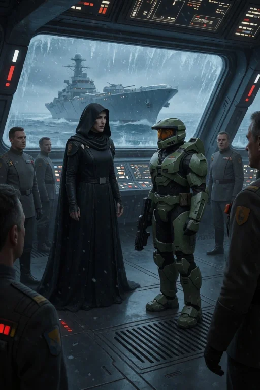 The Command Bridge Of A Gigantic Flagship Is The Scene Of An...