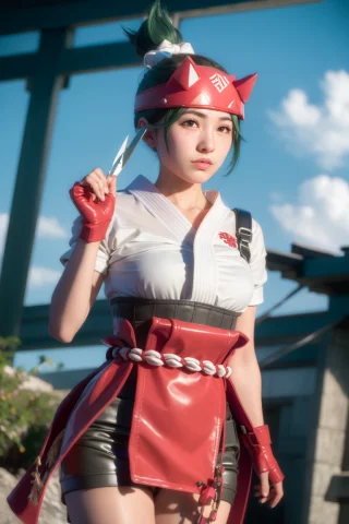 Masterpiece, Best Quality,kriko Ow, 1girl, Solo, Full Body,k... — Stable Diffusion AI Prompt: masterpiece, best quality,kriko ow, 1girl, solo, full body,kunai, green hair, ho...