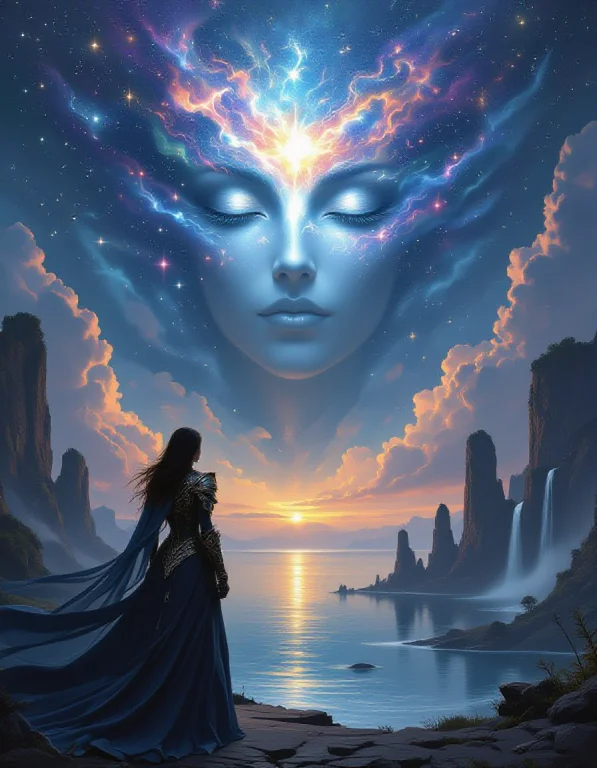 Dark Fantasy Digital Art Of A Woman Wearing Intricate Metall...