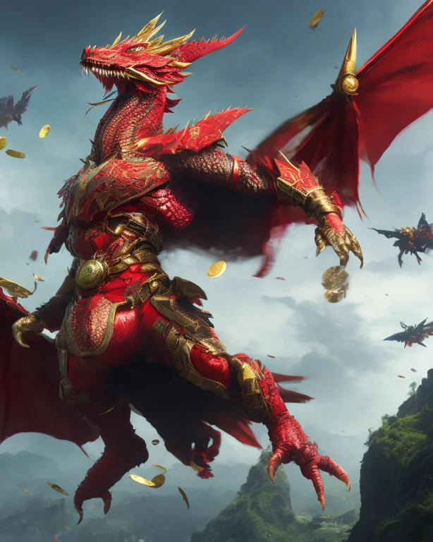 Fkingscifiv2, Werecreature, Red China Dragon, Large Head, Gr...