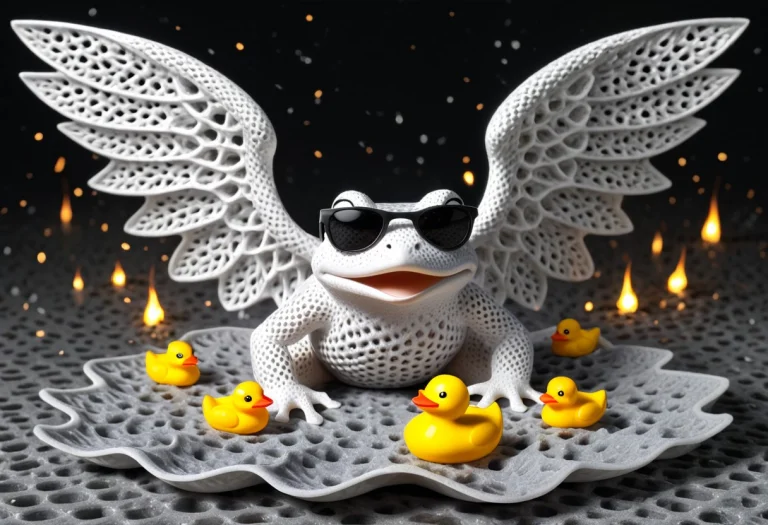 Gyroid Shape Morph Lattice Porous Surfaces, A Frog Made Out...
