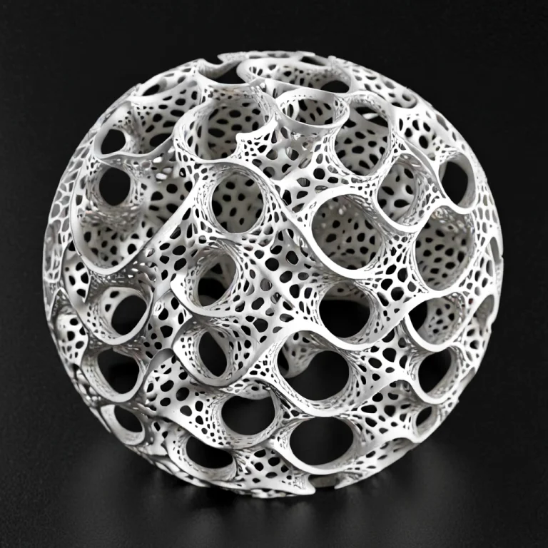 A Simple Sphere, Gyroid, Lattice Structure, White Matte Mate...