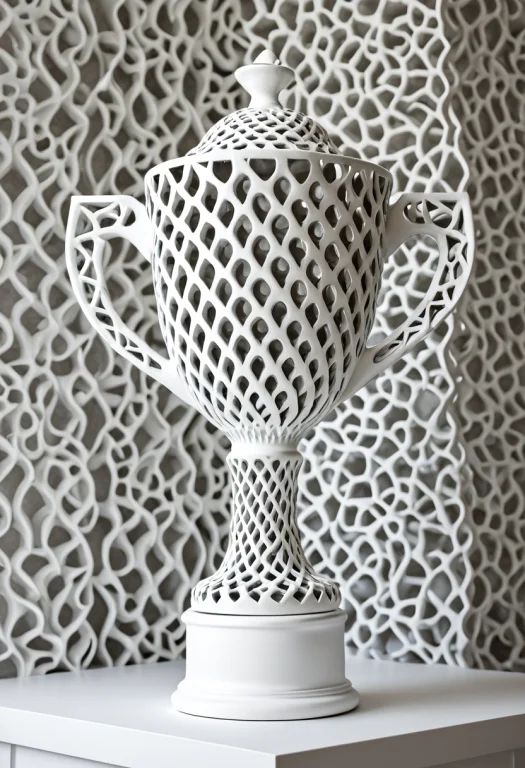 Gyroid, Gyroid Lattice, Photorealistic, A Gleaming Sports Tr...