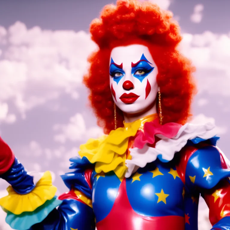 A High Quality Extreme Close Up Of An Tvclown In A Elaborate...