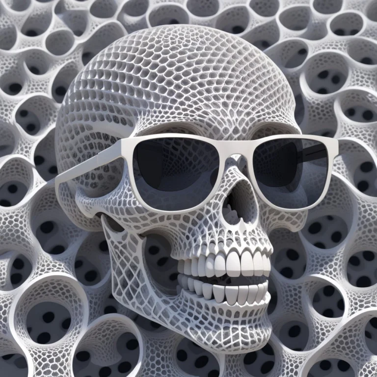Geometric Skeleton With Sunglasses On, Core, Continuous, Cur...