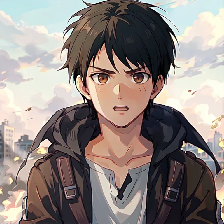 1boy, Loraeren Yeager0.7,highly Detailed,high Res, Eren Yeag...