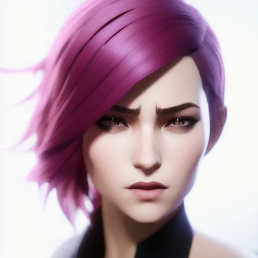 Attractive Pink Haired Girl With Short Hair And Piercings, A...