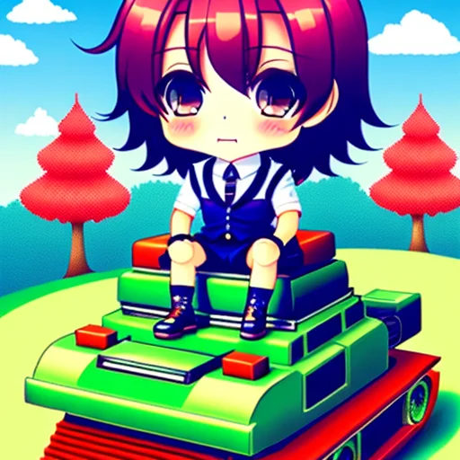 Chibisjstyle, A Man On Top Of A Tank, Intricate Detail