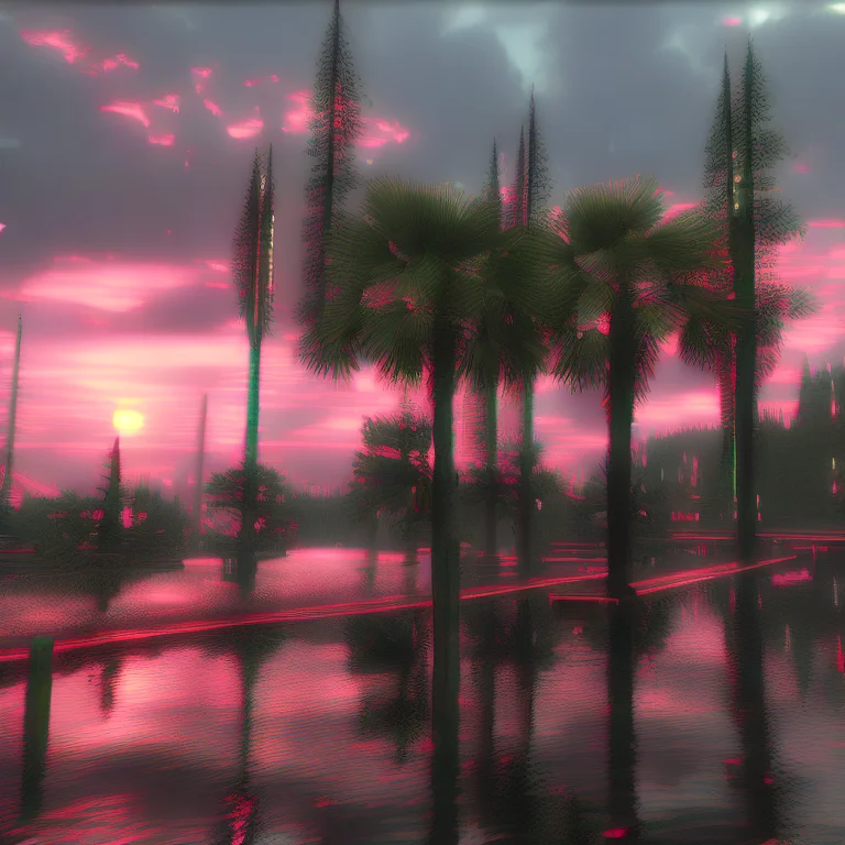 Ffbfneon, Nature Landscape Hyperrealistic, Volumetric Lighti...