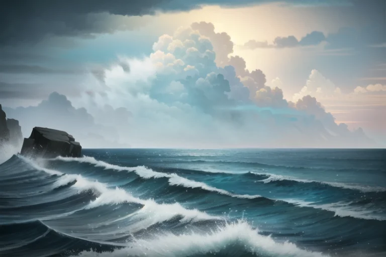 Rough Ocean Storm Atmospheric, Hyper Realistic, 8k, Epic Com...
