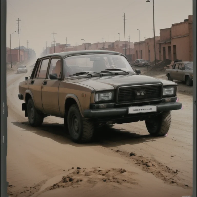Poster For Movie, Lada Car In Mad Max, Photo, Soil And Dirt...