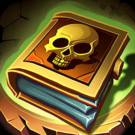 Necromancy Book With A Skull Embossed On The Cover, Stylized...