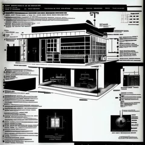 The Nuclear House, Blueprint — Stable Diffusion AI Prompt: the nuclear house, blueprint